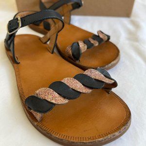 Plagette Twist Sandals Navy blue